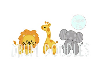 Zoo Watercolor PNG - Heat Transfer Design - Sublimation Design - Digital Clipart