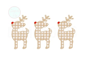 Aquarel PNG Rendier Trio - Faux Applique - Kerstmis PNG Bestand - Heat Transfer Design - Sublimatie Design - Drum Doodles