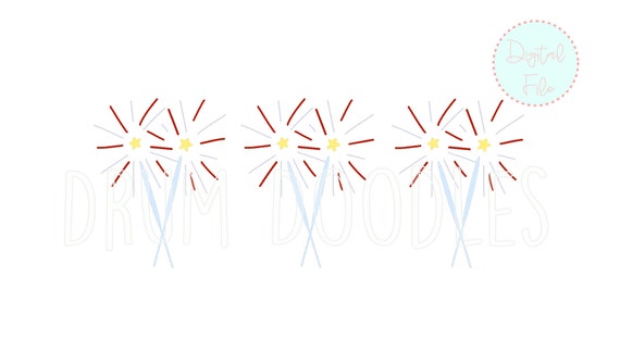 Sparkler Trio PNG - 4th of July PNG - Heat Transfer Design - Sublimation Design - Digital Clipart - Printable File