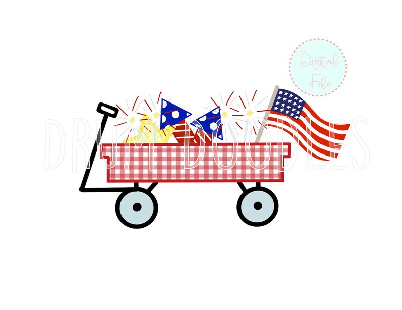 4th of July Watercolor PNG - Heat Transfer Design - Sublimation Design - Digital Clipart - Printable image 1