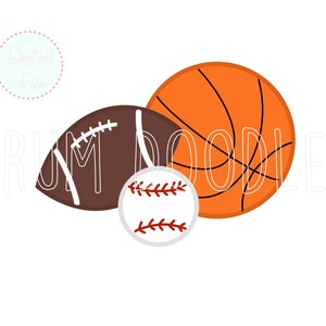 Sport PNG - Basketball Fußball Baseball Clipart - Aquarell PNG - Wärmeübertragung Design - Sublimation Design - Trommel Doodles