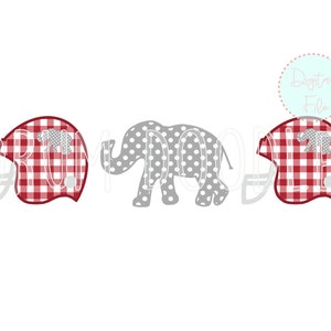 Elephant Faux Applique PNG - Heat Transfer Design - Sublimation Design - Clipart - Digital File - Printable