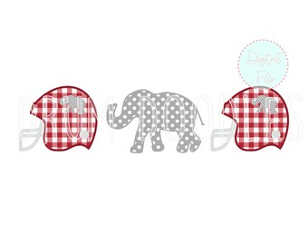 Elephant Faux Applique PNG - Heat Transfer Design - Sublimation Design - Clipart - Digital File - Printable