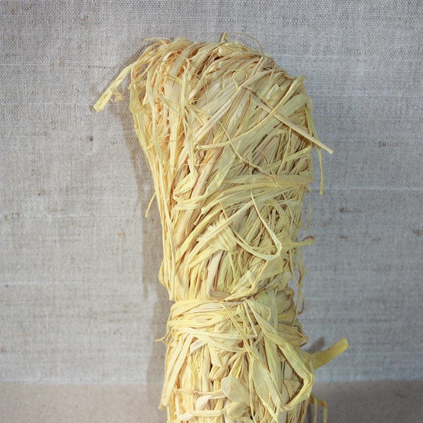 Lemon Yellow NATURAL RAFFIA Bundle 2oz = 50 gram of raffia ribbon raffia wreath raffia yarn Basket Weaving Basket Making Craft Twine