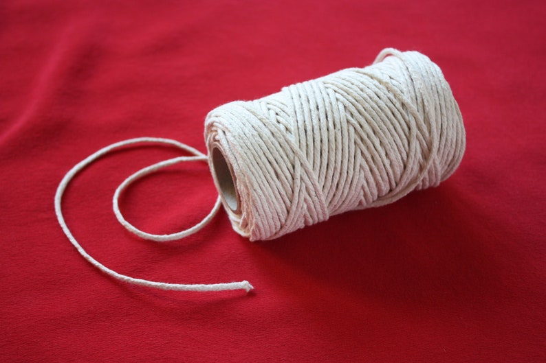 2 mm = 564 COTTON BRAIDED Cord = 1 Spool = 110 Yards = 100 Meters Natural and Elegant Wedding CORD Natural soft White Cord Kitchen Rope