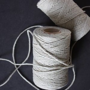2.5 mm = 3/32&quot; EXCLUSIVE LINEN Braided Cord =1 Spool = 55 Yards = 50 Meters Natural and Elegant Linen Wedding CORD Natural Cord Kitchen Rope