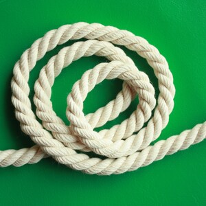 Beige Cotton Rope 12mm. Nautical Rope. Twisted Thick Rope. Decoration Rope.  Craft Supplies. Nautical Decor / 30ft 10yd 9m 