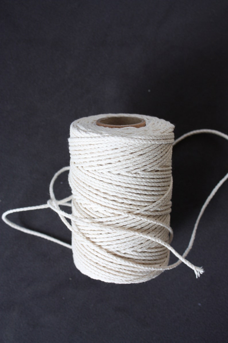 2 mm = 564 COTTON BRAIDED Cord = 1 Spool = 110 Yards = 100 Meters Natural and Elegant Wedding CORD Natural soft White Cord Kitchen Rope