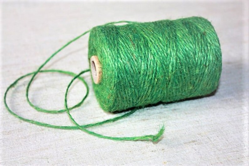 2 mm Green Jute Cord Natural from spool=25 Yards =22.86 Meter TWISTED CORD Jute Rope Natural Fiber Rope Jute Cord Rope Burlap String Cording