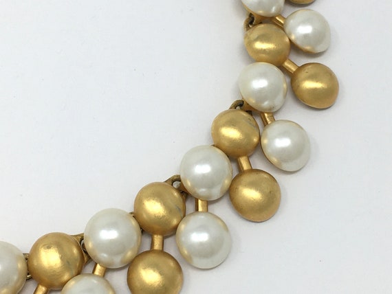 Vintage Anne Klein pearl link choker necklace, ch… - image 5