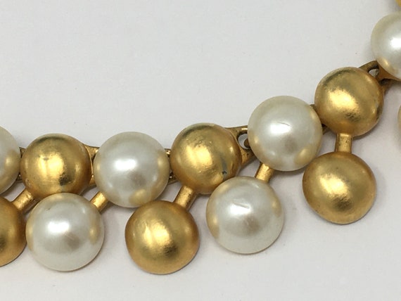 Vintage Anne Klein pearl link choker necklace, ch… - image 8