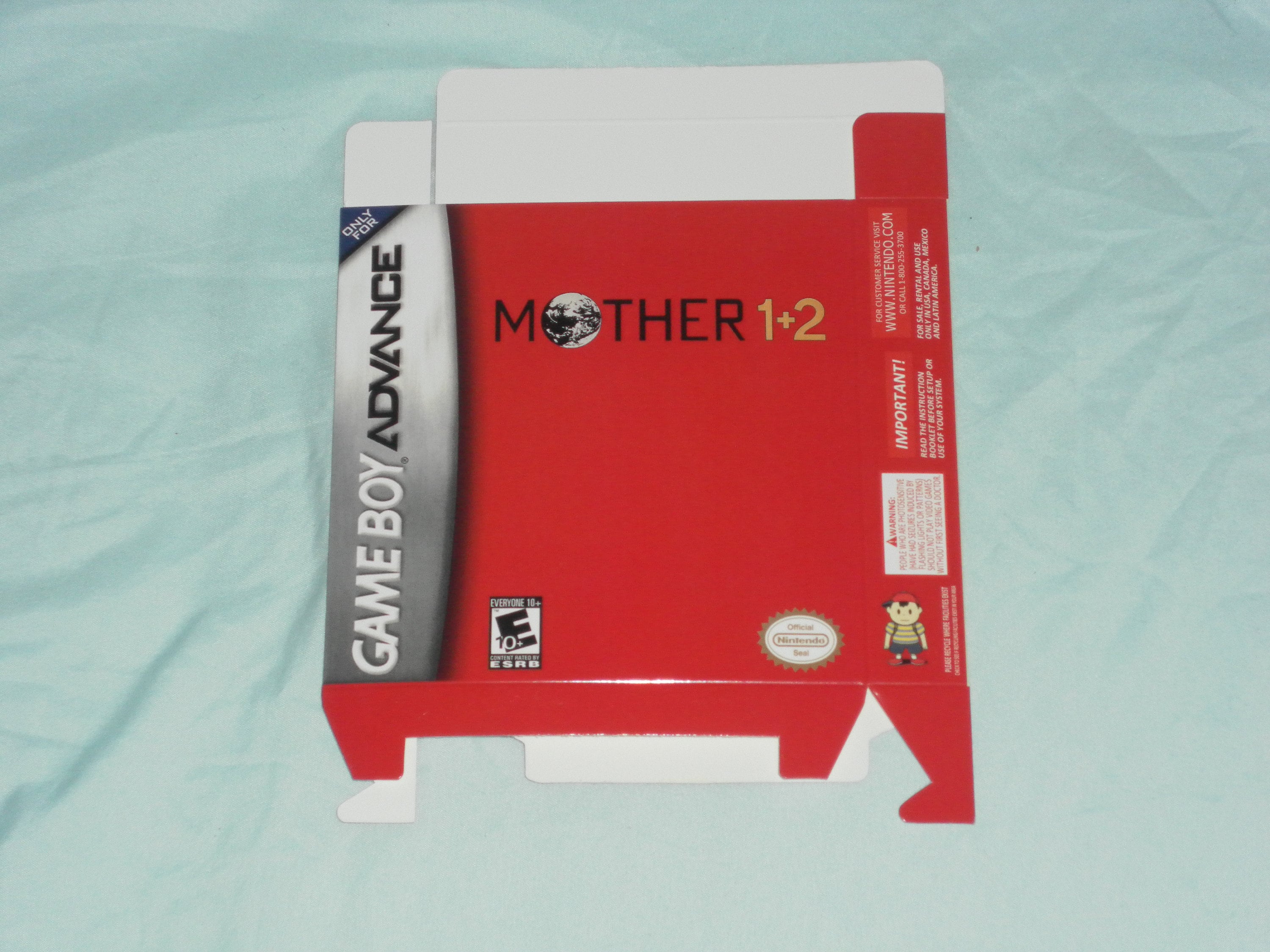 Nintendo Gameboy Advance GBA the MOTHER 1 +2 Combo Custom