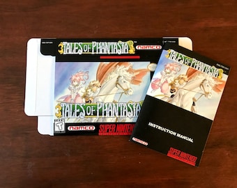 Super Nintendo SNES TALES of PHANTASIA Custom box and Manual combo