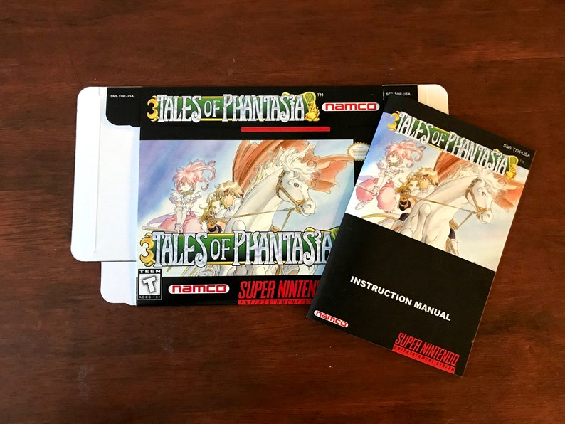Super Nintendo SNES TALES of PHANTASIA Custom box and Manual combo image 1