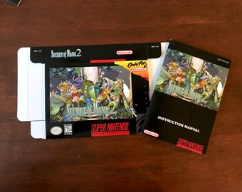 Super Nintendo SNES SECRET of MANA 2 Custom box and Manual combo