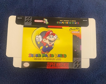 Super Nintendo SNES Super MARIO WORLD Ritorno a Dinosaur Land Solo scatola personalizzata