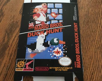 SOLO SCATOLA combinata personalizzata per Nintendo NES Super Mario Brothers / Duck Hunt