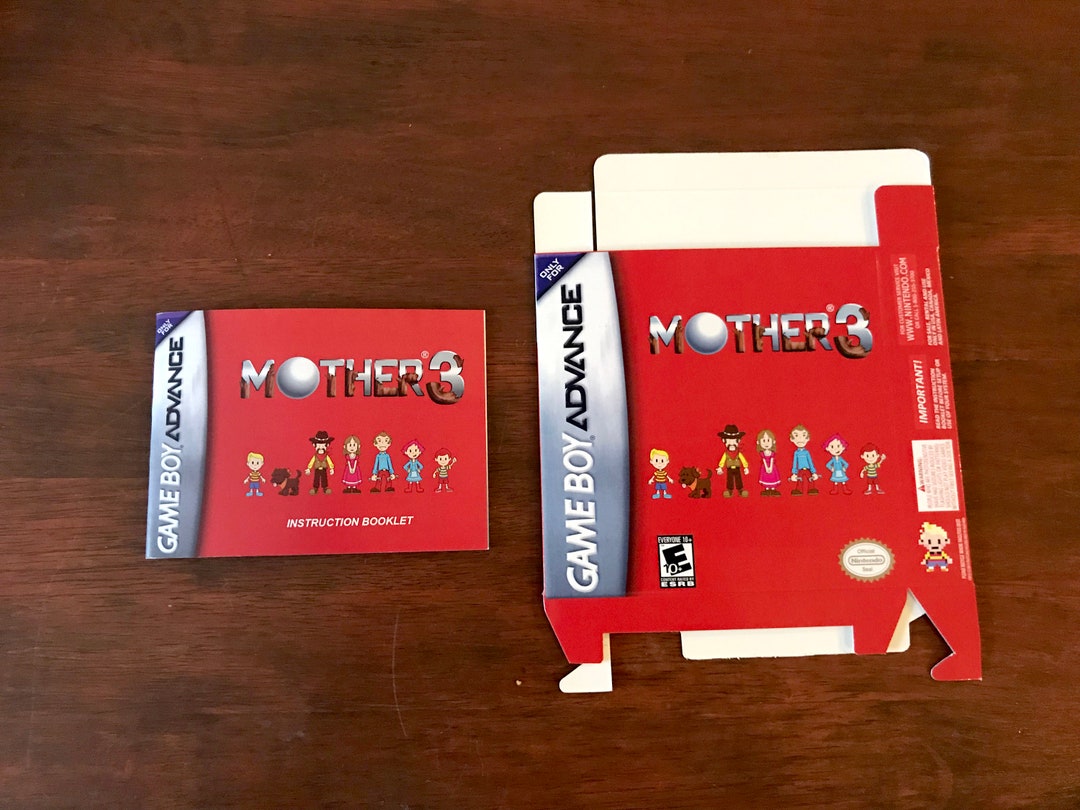 Nintendo Gameboy Advance GBA the MOTHER 3 Custom Box and Manual Combo
