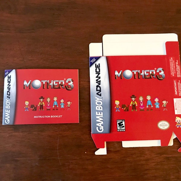 Nintendo Gameboy Advance GBA the MOTHER 3 Custom box and Manual combo