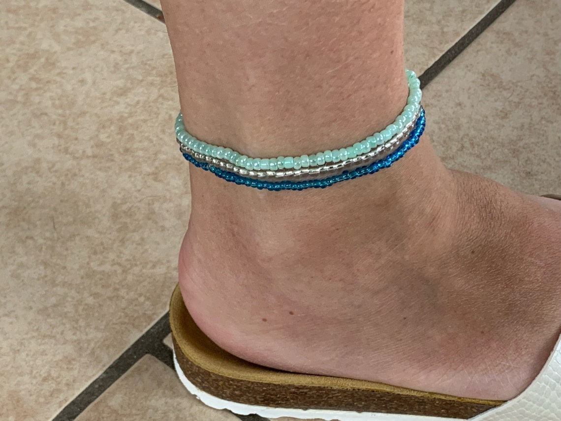 Stackable Anklet/ Ankle bracelets on stretchy cord. Anklet Etsy