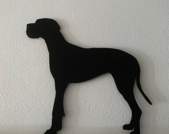 Great Dane Door Topper: Black Chalkboard MDF, Dog Silhouette