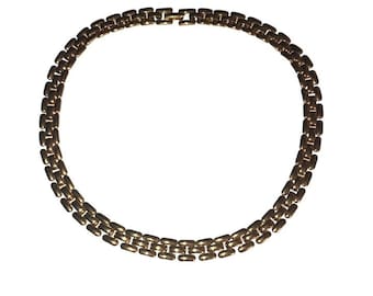 Vintage NAPIER mujer 16.25" pesado oro tono cadena collar joyería carrera desgaste 1980's 1990's