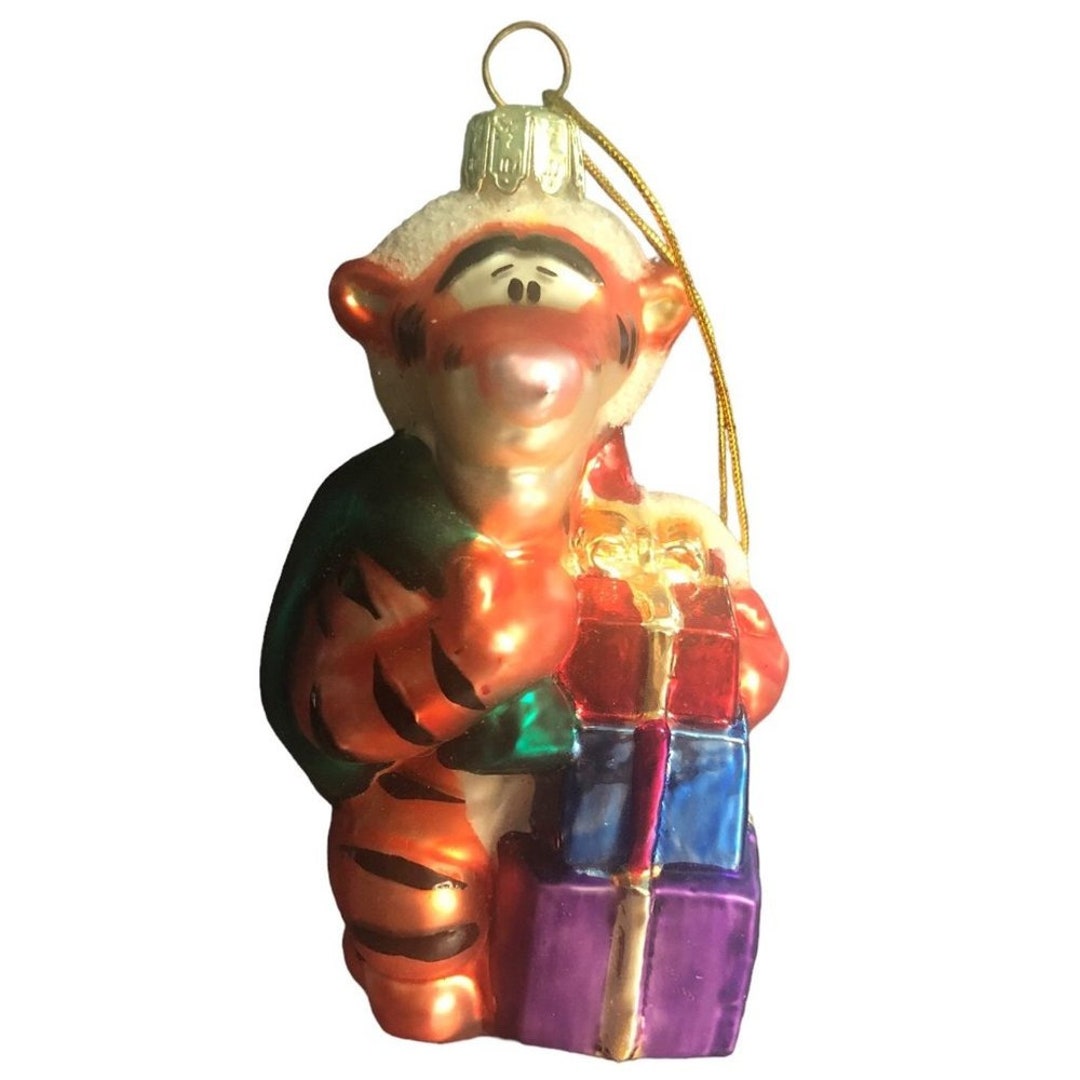 Vintage 2002 winnie the Pooh Tigger Handcrafted Glass Christmas Xmas