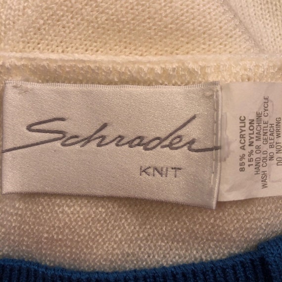 Vintage SCHRADER KNIT Blue & Cream Dress Women's … - image 5