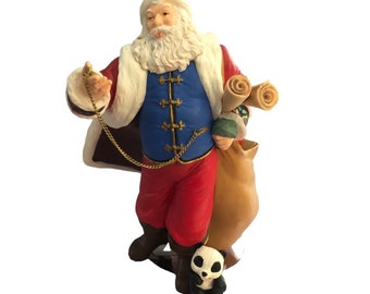Vintage '01 Hallmark Keepsake Set of 2 Santa Panda Bear Christmas Xmas Ornaments Collectible Tree Santa Claus