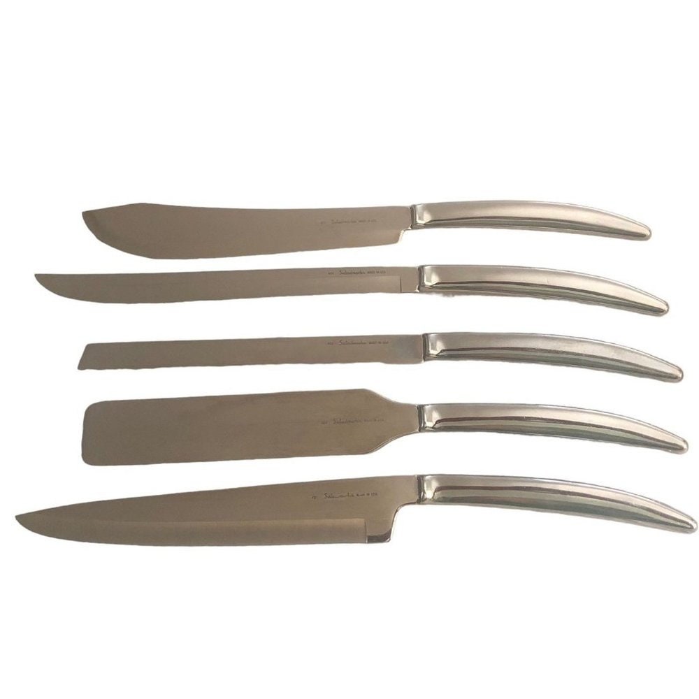 Japanese Steak Knives Modern Set of 5 Stainless Steel and Wood, 1960s