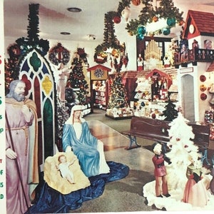 Vintage BRONNER'S 1969 Navidad Decoraciones navideñas Frankenmuth Michigan Postal Adornos navideños Árbol Temporada