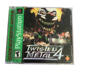 SONY Playstation 1 Greatest Hits Twisted Metal 4 IOB W/Manual Tested Works PS1 Vintage Video Games Game