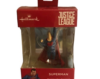HALLMARK Justice League "Superman" Xmas Christmas Tree Ornament DC Comics Super Hero Superhero Red & Blue
