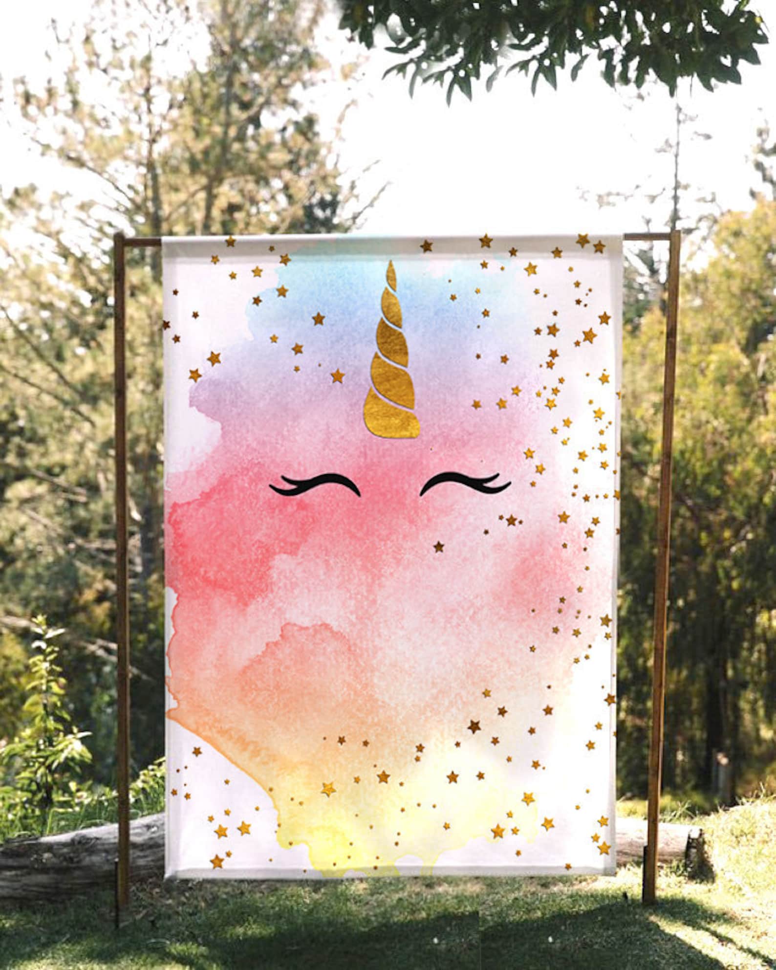 Unicorn Party Backdrop Kids Unicorn Backdrop Unicorn Theme Etsy