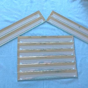 10 pieces of Clear 1 1/2&quot; X 12&quot; Beveled Glass Rectangles