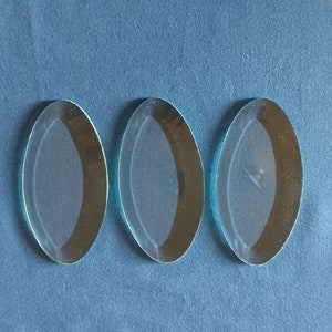 3 Piece Set of 2&quot; By 4&quot; Clear Beveled Glass Cameo Ovals