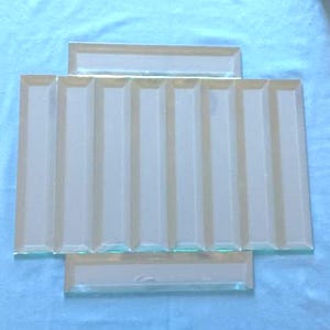 10 pieces of Clear 2&quot; X 10&quot; Beveled Glass Rectangles