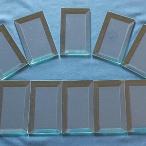 10 pieces of Clear 3&quot; X 5&quot; Beveled Glass Rectangles
