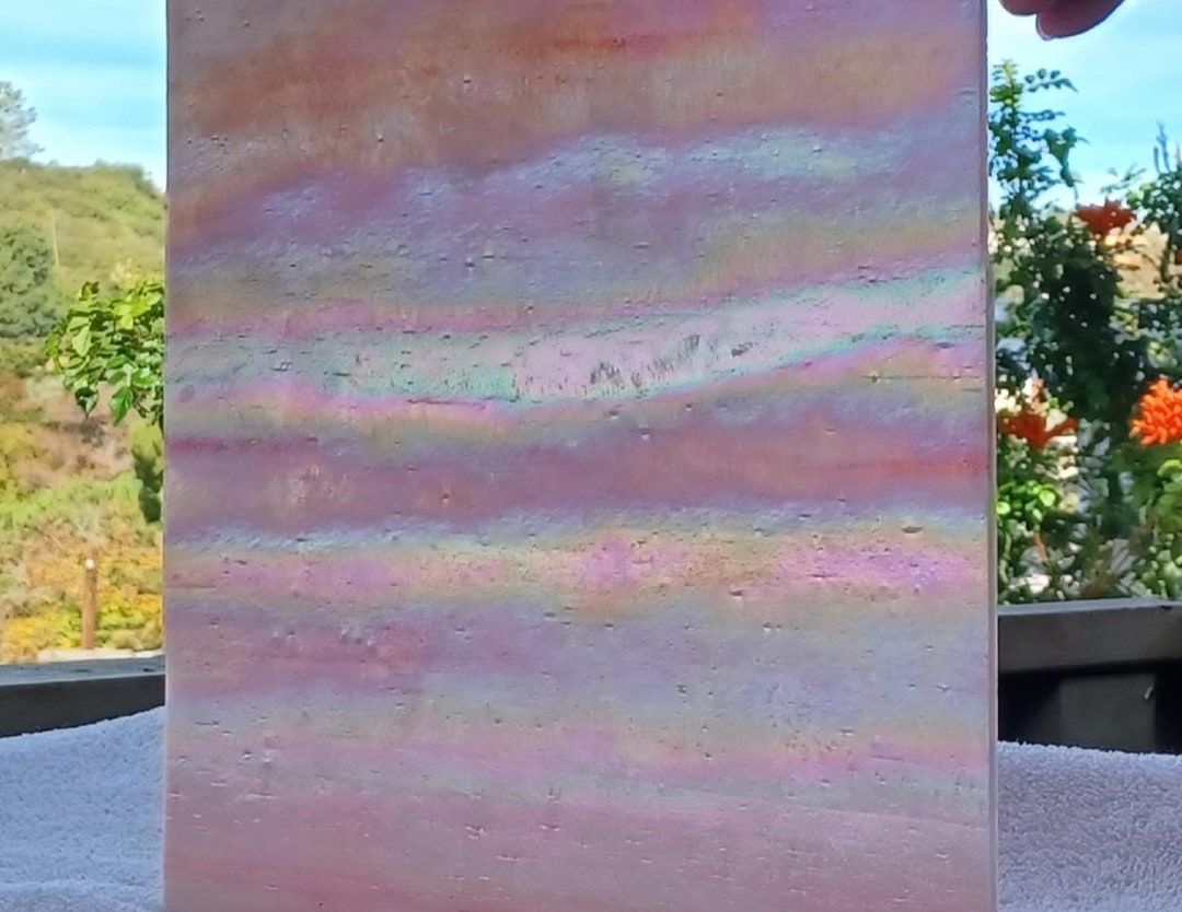 Wissmach Iridescent Salmon Pink Glass Sheets With Matte Finish IR16 Etsy