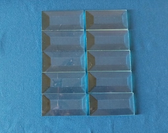 10 pieces of Clear 2" X 3" Beveled Glass Rectangles