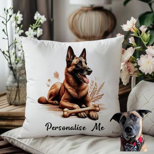 Poduszka dla owczarka belgijskiego malinois - spersonalizowana imieniem/frazą - 24 wzory