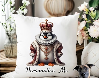 Penguin Cushion - Personalised with name/phrase - 22 designs