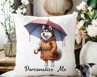 Husky Cushion - Personalised with name/phrase - 34 designs