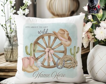 Personalised Western Cushion - Personalised with name/phrase - 3 colours of boots to chose from