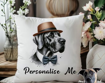 Great Dane Dog Cushion - Personalised with name/phrase - 37 designs