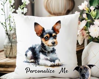 Toy Fox Terrier Cushion - Personalised with name/phrase - 65 designs