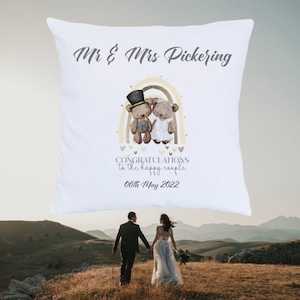 Personalised Bear Wedding Cushion
