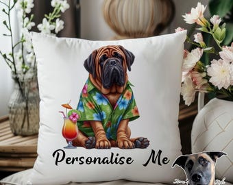Mastiff Dog Cushion - Personalised with name/phrase - 24 designs