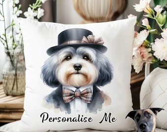 Havanese Cushion - Personalised with name/phrase - 40 designs