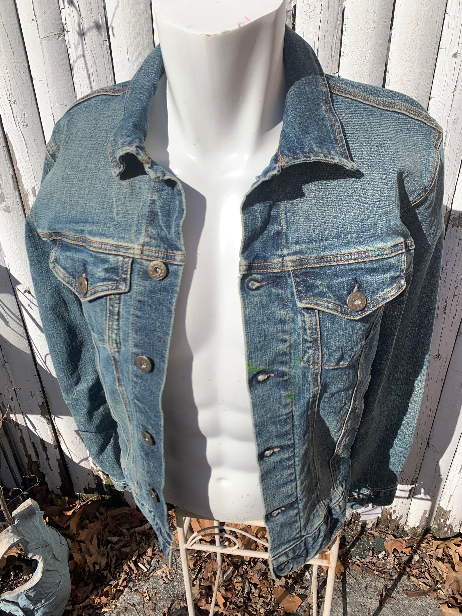 Handpainted Abstract Design Denim Jacket Size S With Tags Etsy UK